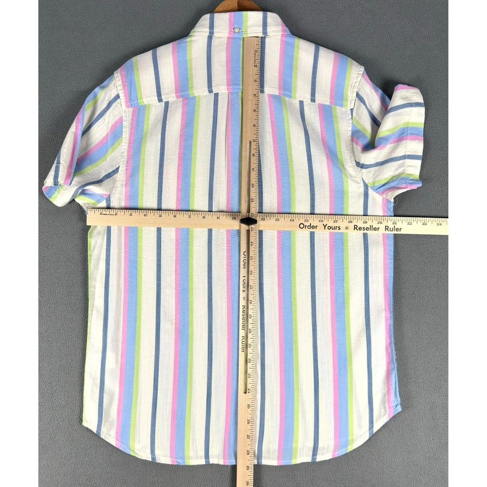 Chubbies Shirt Mens Small Blue Pink Soft Serve Resort Weave Friday Chambray New - Picture 7 of 9